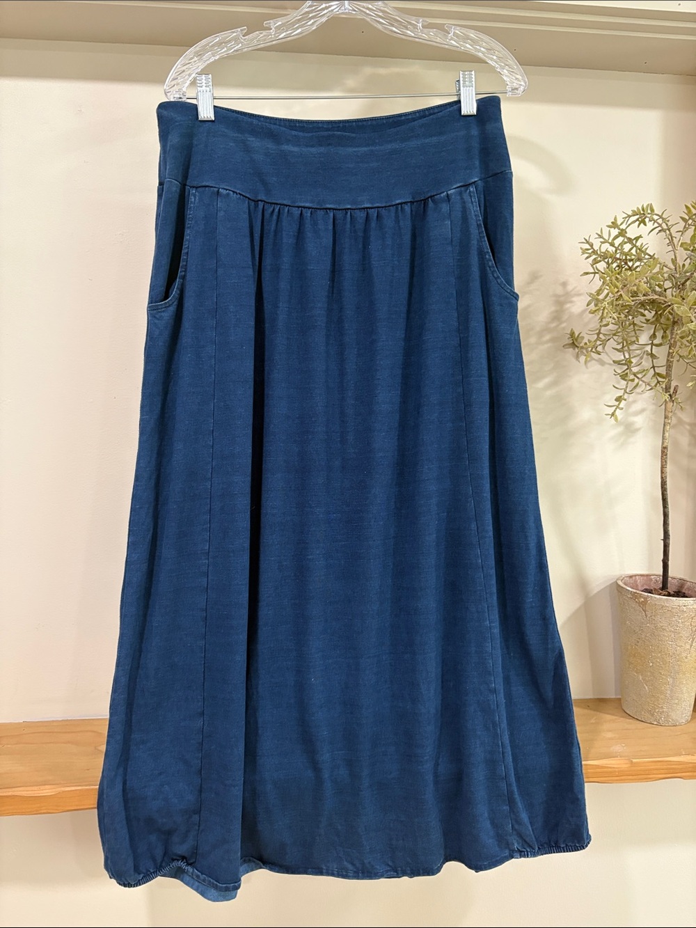 J. Jill Indigo Blue A- Line Maxi Skirt, Size M